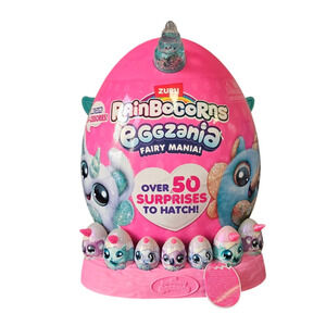 Zuru Rainbocorn Eggzania Fairy Mania Series 1 Large Soft Plush Blue Wings NWT